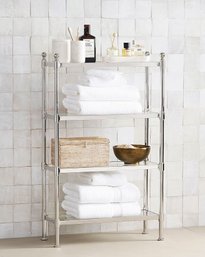 Pottery Barn Chrome And Glass Shelf