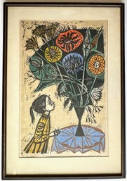 Irving Amen (1964 American) Limited Edition Signed & Numbered Color Woodcut Print,  'The Heart Is A Garden'
