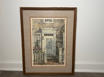 William Welch 'Nantucket Door' Pencil Signed Watercolor Lithograph Print