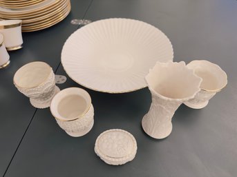 Collection Of Lenox - Vases, Pedestal Cake Plate, Trinket Box