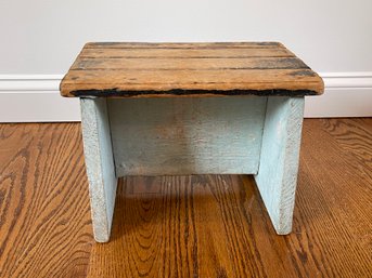 Antique Primitive Painted Wooden Footstool