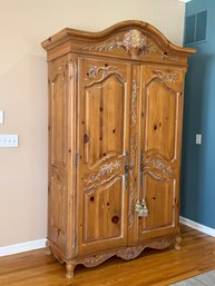 Classic Ethan Allen French Country Solid Pine Armoire