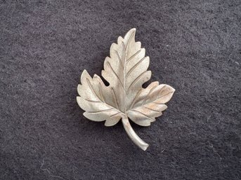 Vintage TIFFANY & CO. Sterling Silver Leaf Brooch