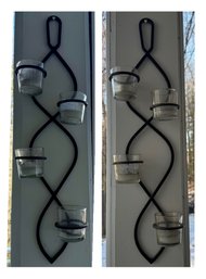 Pair Of Iron Candle Holders