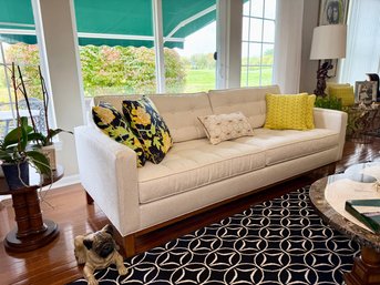 Stunning Ethan Allen Melrose Collection Cream Tufted Sofa