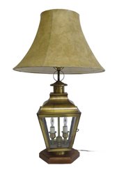 Vintage Brass Lamppost Table Lamp With Flicker Bulbs