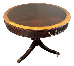 Stickley Federal-Style Mahogany Drum Table With Satinwood Inlay