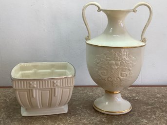 Lenox Porcelain Vase And Basket