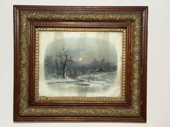 Antique William Henry Chandler 'Winter Landscape' Framed Print