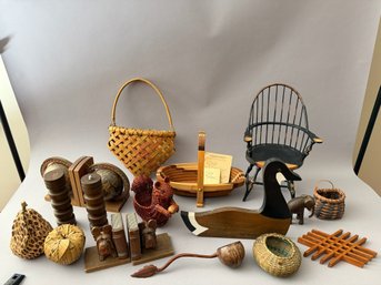Assortment Of Decorative Wood Objects