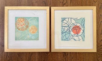 Pair Of Framed Original Works By Denise Amses - 'Empire Sky' And 'Little Red'