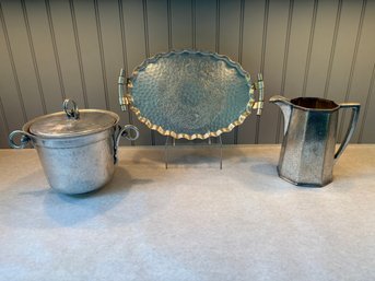 Vintage Metal Barware Including B.W. Buenilum Ice Bucket