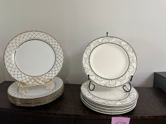 Set Of Two Ciroa Fine Porcelian Dinner Plates 6 Of Each