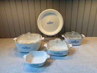 Collection Of Corning Ware Cornflower Baking Dishes