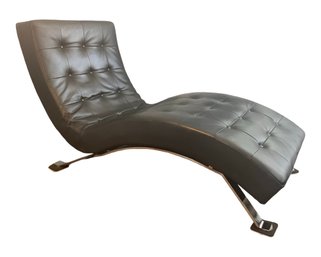 Modern Barcelona Black  Curved Contemporary Design With Chrome Base Sleek Silhouette!