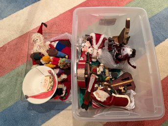 Two Bins Of Christmas Items