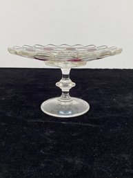 Vintage Westmoreland Thousand Eye Flashed Round Pedestal Dish