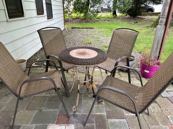 Set Of 4 Patio Chairs And Small Patio Table