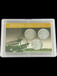 Lot Of 3 Wartime Steel Cents 1943, 1943-D, 1943-S