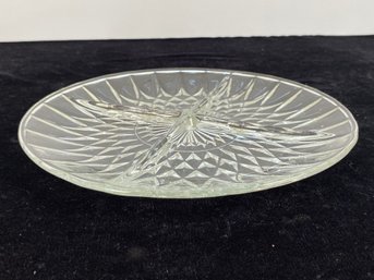 Divided Glass Relish Dish Serving Plate