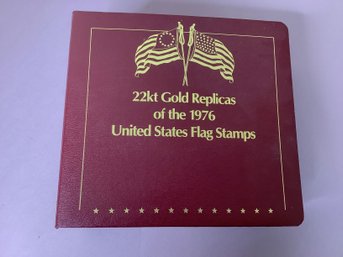 22kt Gold Replicas Of The 1976 United States Flag Stamps Binder Set #1