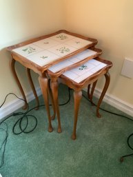 Mid-century Tile Top Nesting Tables