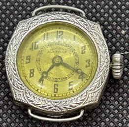 Antique Art Deco GOTHIC Mechanical Watch With 19 1/2 Carat Gold Overlay