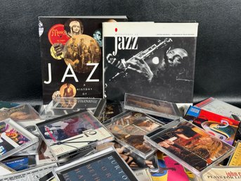 A Fantastic Assortment Of Over 50 Jazz CDs & Two Books About Jazz