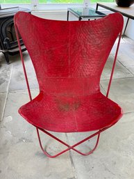 Vintage Red Metal Butterfly Chair