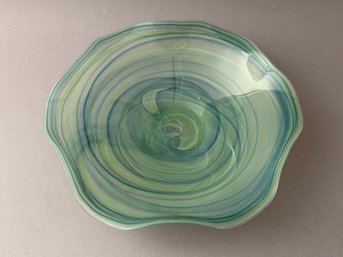 Large Green Glass Bowl