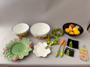 Lot Of Decorative Fruit Items