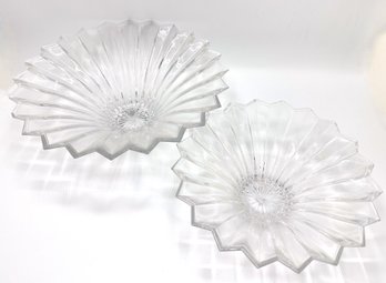 2 Vintage Villeroy & Boch Luca Pattern Crystal Bowls, Small & Large