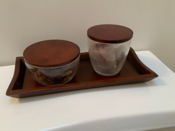 Lidded Jars With Matching Tray