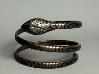 Vintage Forstner Sterling Silver Double Coil Snake Bracelet