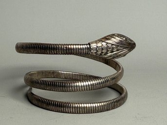 Vintage Forstner Sterling Silver Double Coil Snake Bracelet