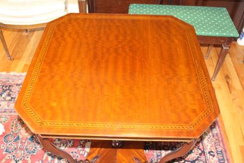 Amazing Inlay Mahogany Table 30 By 30 By 30