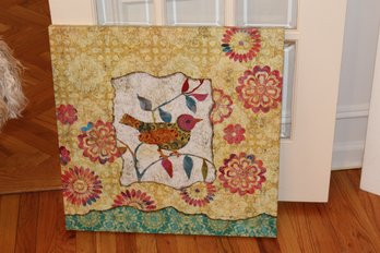 24 By 24 Yellow Bird Stretched Canvas