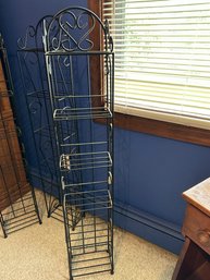 Set Of Three Black Iron Shelves