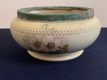 Old English Crescent & Bros Ceramic Fruit Bowl W/ Floral Patterns