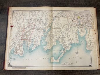*LONG ISLAND SOUND* 1908 Atlas Country District North Of New York City- Westchester & Fairfield Counties PC/E3