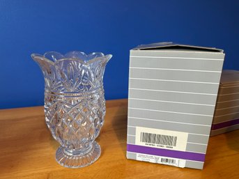 2 Marquis By Waterford Welcome Vase/taper Holder 8' W 2 Boxes