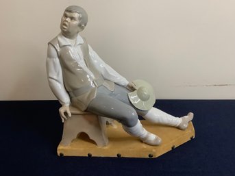 Lladro Porcelain Figurine Of 'sancho Panza' W/ Stand