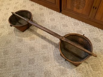 Antique Asian Yoke With Baskets