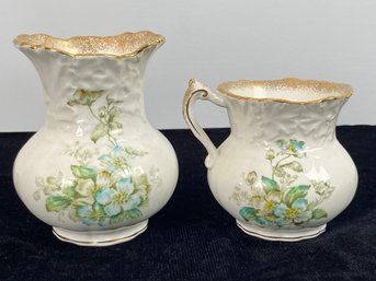 Vintage Porcelain Pitcher And Vase Set
