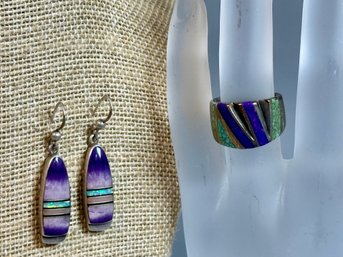 Kenneth Bitsie Sterling Earrings & Stunning Sterling Ring