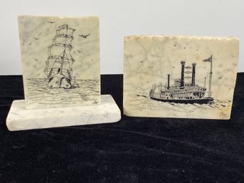 Vintage Boat Artwork Standing Plaque