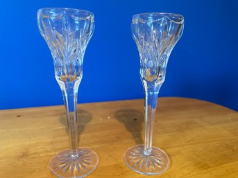 Marquis By Waterford Pair Canterbury Candlesticks W/ Box