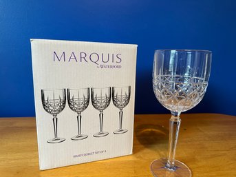 Marquis By Waterford Brady Goblets Set Of 4 W/ Box