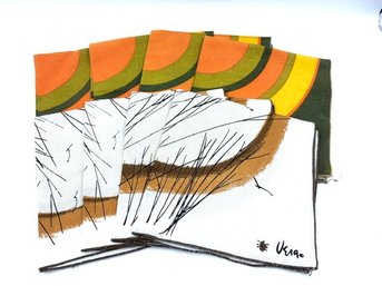 2 Sets Of Vintage Mid Century Cloth Napkins Including Vera Neumann