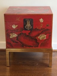 Lawrence & Scott Asian Storage Chest On Brass Stand